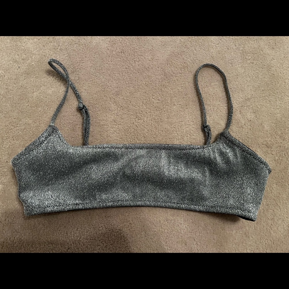 Triangl Mica Silver Sparkle Bikini Top